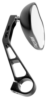 [ECOX009687] Ergotec Rétroviseur vélo M88, noir Alu, bras court 130mm, montage à gauche ou à droite