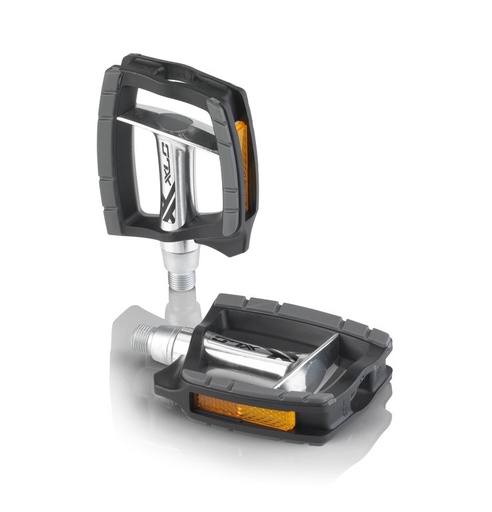 [ECOX011616] XLC PD-C09 PÉDALES CONFORT ARGENT/NOIRES AXE CHROMO 100x80MM