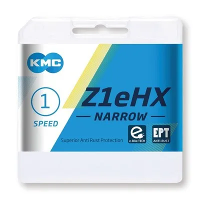 KMC Chaine Z1 EHX EPT 1/2x3/32 128 maillons 7.8 mm 1 vitesse — vélo électrique