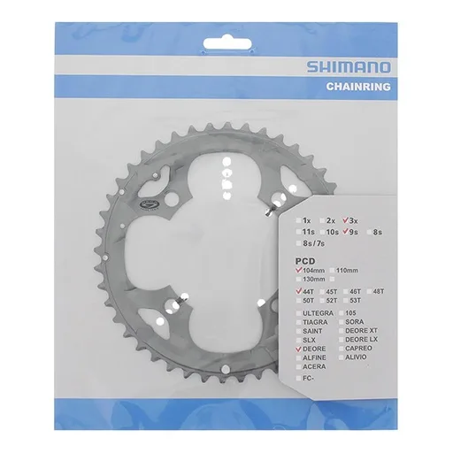 SHIMANO Plateau 44D FC-M590 Gris — vélo électrique