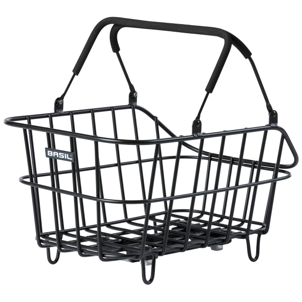 BASIL PANIER AVEC ANSES ARRIÈRE CENTO MIK MULTI SYSTEM ALUMINIUM NOIR MAT