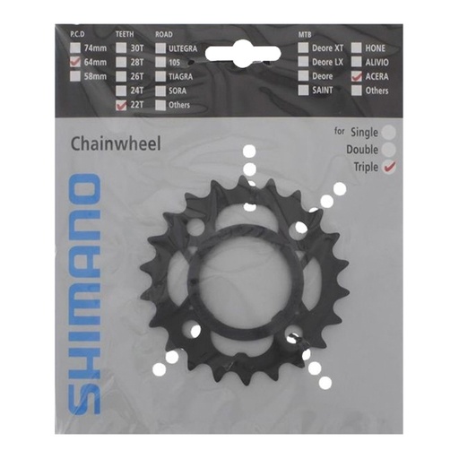Shimano Plateau 22D Acera FC-M361 Noir CN-Flasque — vélo électrique