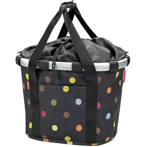[ECOX003366] Klickfix Panier avant Bikebasket Noir à pois