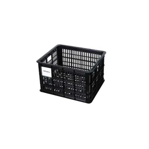 [ECOX258949] BASIL Caisse de vélo en plastique recyclé rose (S, Noir)