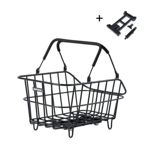 [ECOX288196] Basil cento Alu MIK panier arrière, noir mat