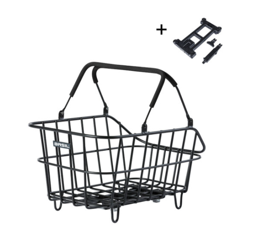 [ECOX288196] Basil cento Alu MIK panier arrière, noir mat