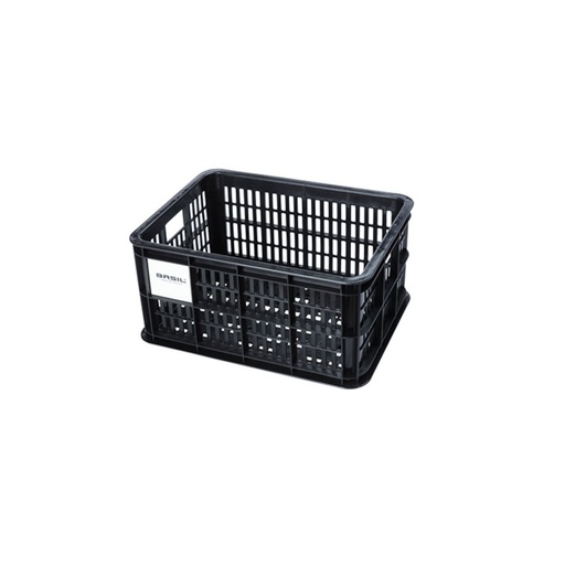 [ECOX288360] Basil Caisse de vélo en plastique recyclé S, noir - 17.5L