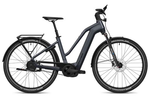 [ECOX295577] Flyer Gotour 7.23 Auto - cadre trapèze (S, Gris, 750 Wh, Clé amovible)