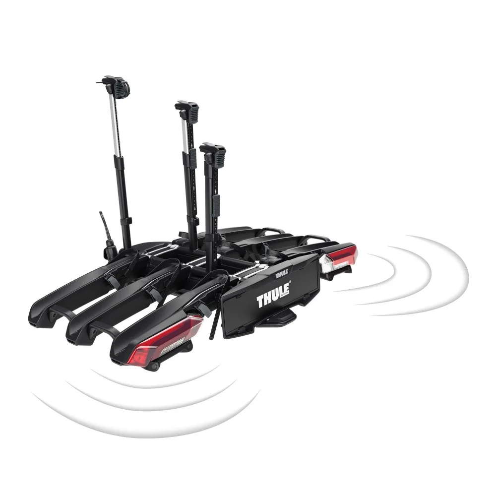 Thule Epos ParkSecure – porte-vélos d'attelage pliable 3 vélos avec capteurs de stationnement — vélo électrique