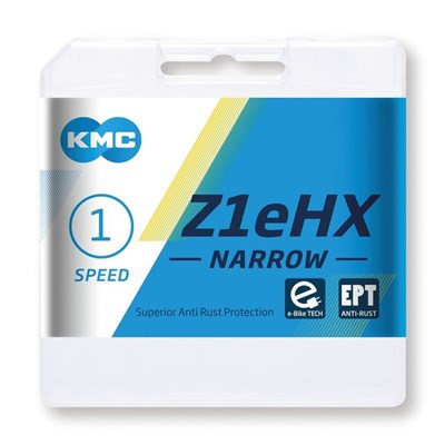 [Ecox108751] CHAÎNE KMC Z1 EHX EPT 1/2x3/32 128 MAILLONS 7.8 mm 1V.GRISE