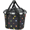 Panier pour vélo Klickfix Panier avant Bikebasket Noir à pois