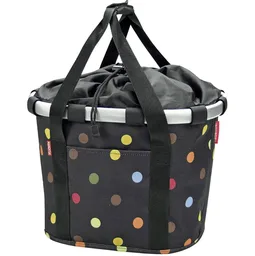 Klickfix Panier avant Bikebasket Noir à pois — vélo électrique