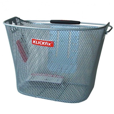 [Ecox003526] PANIER AVANT KLICK-FIX . à mailles serrées, avec plaque de base .Anse avec poignée .Volume: env. 16 Ltr. .sans support pour guidon.